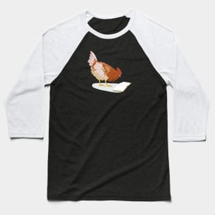 Chicken Reading Baseball T-Shirt